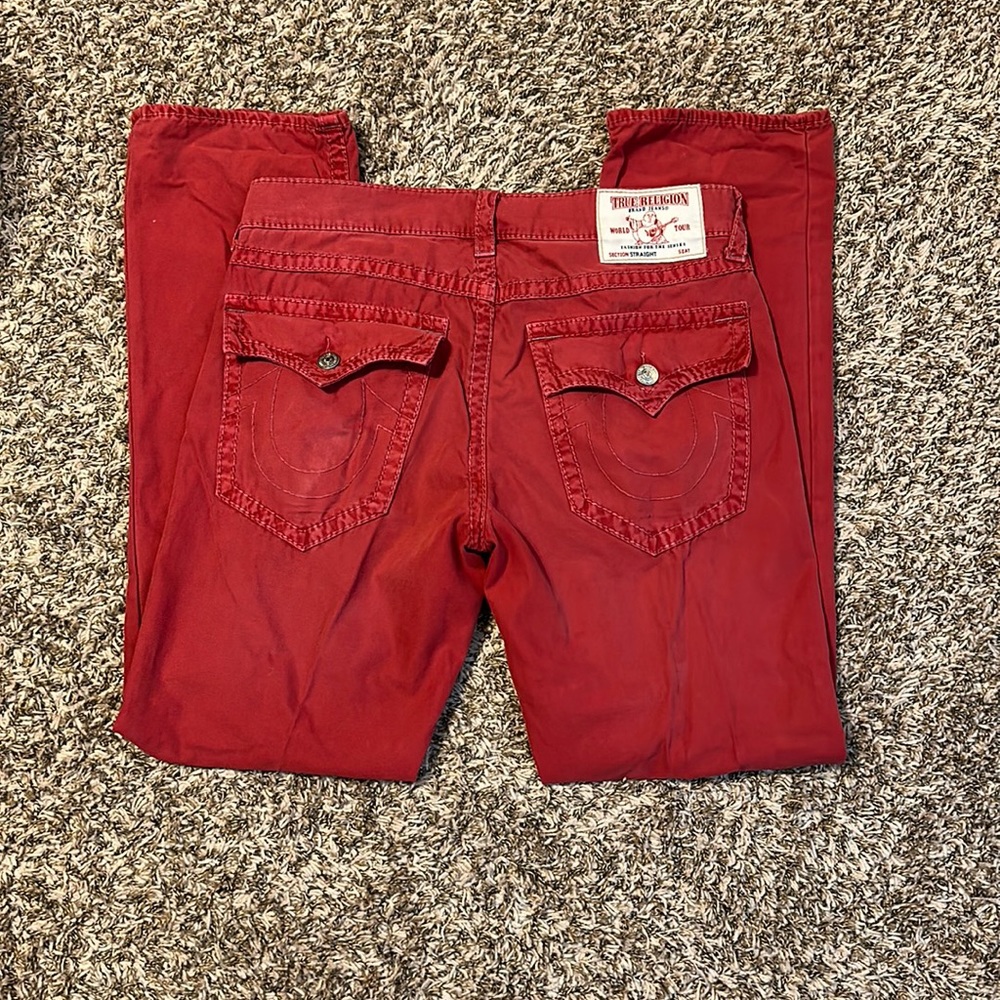 Men’s Red True Religion Jeans
